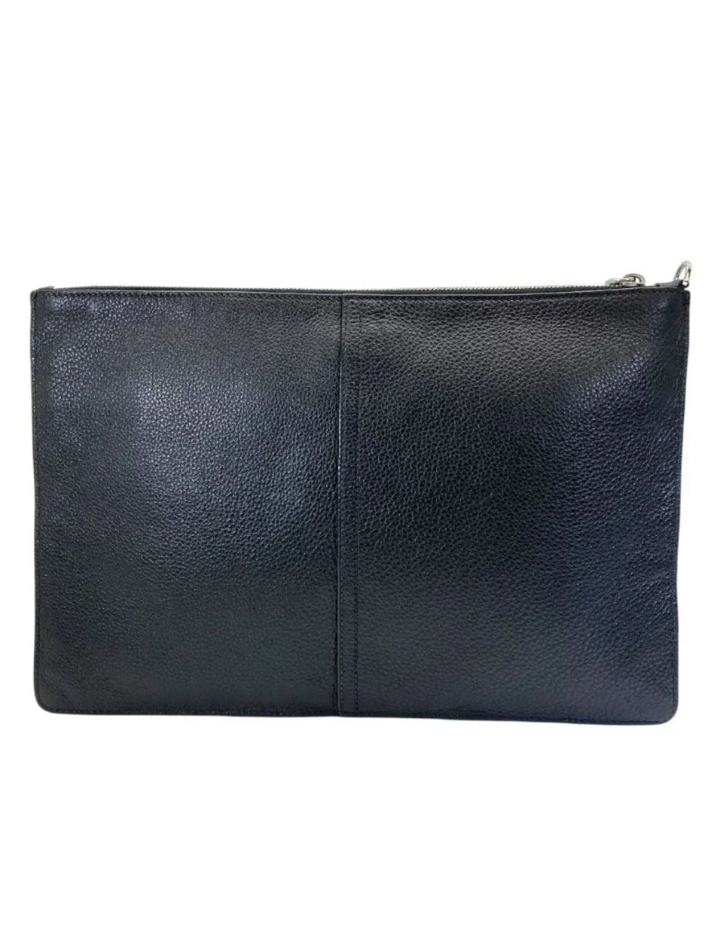 Prada Clutch Document Case Logo Ship Leather Black Business